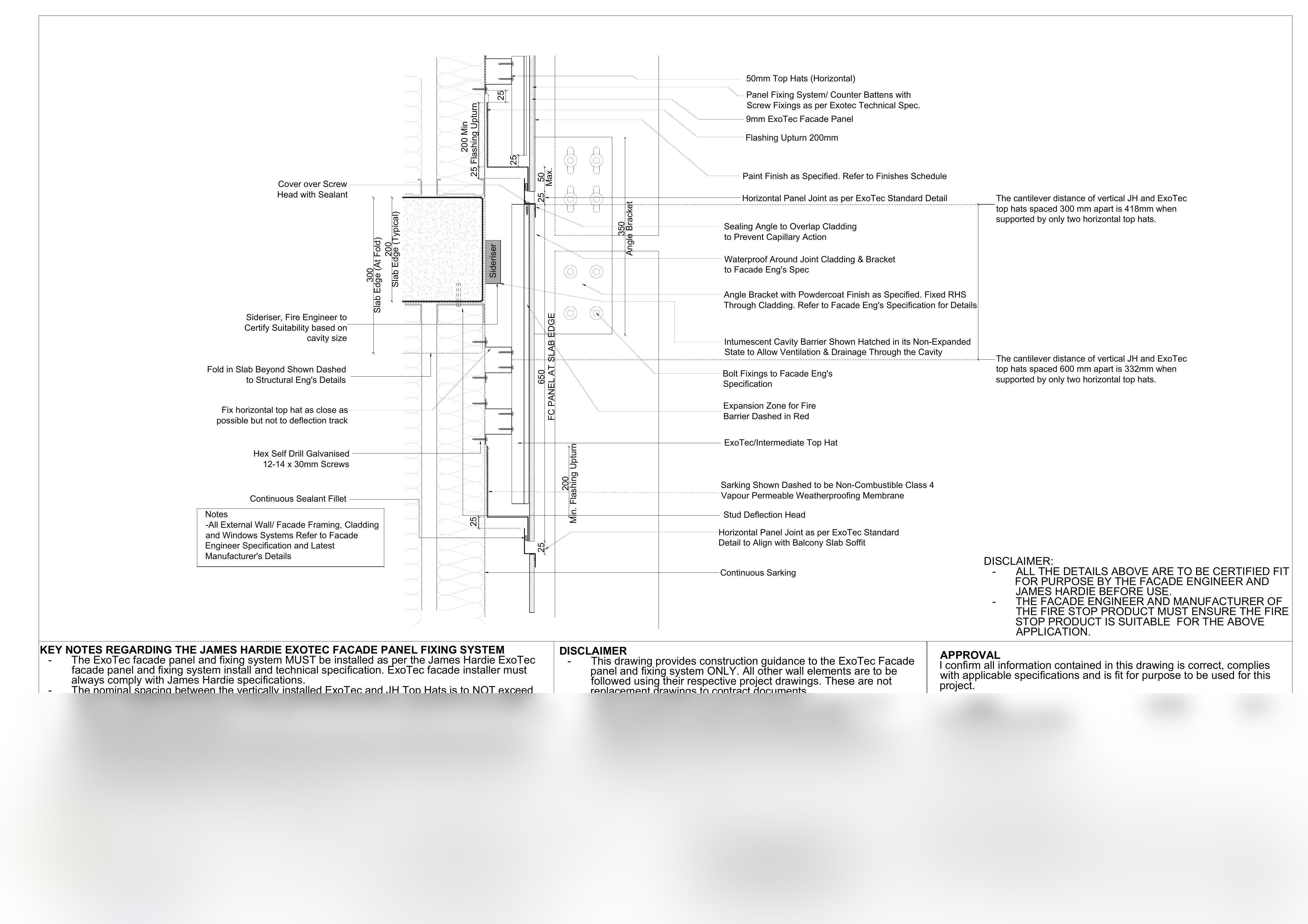 Slab edge cladding interface detail