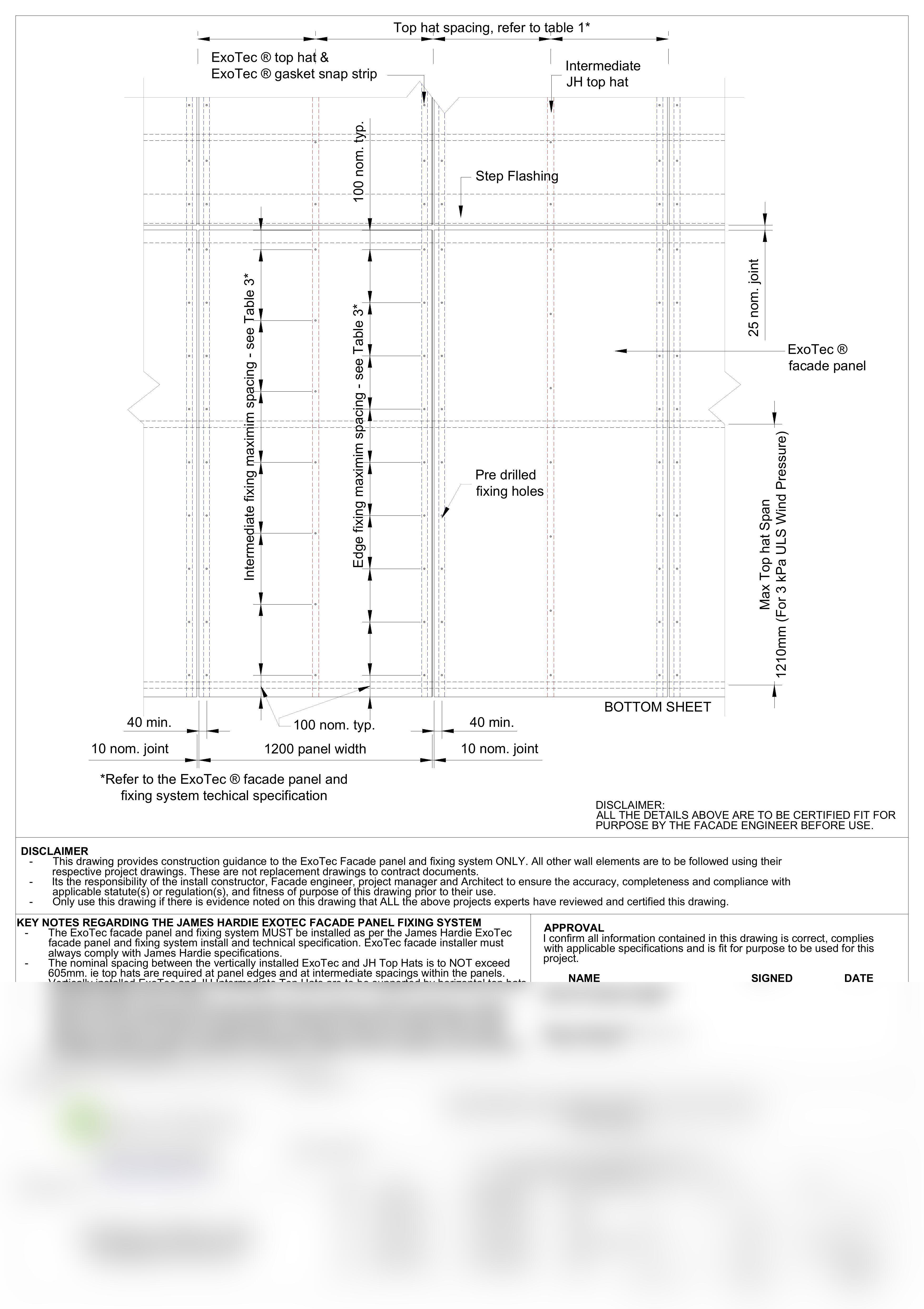 Typical panel and framing layout drawing