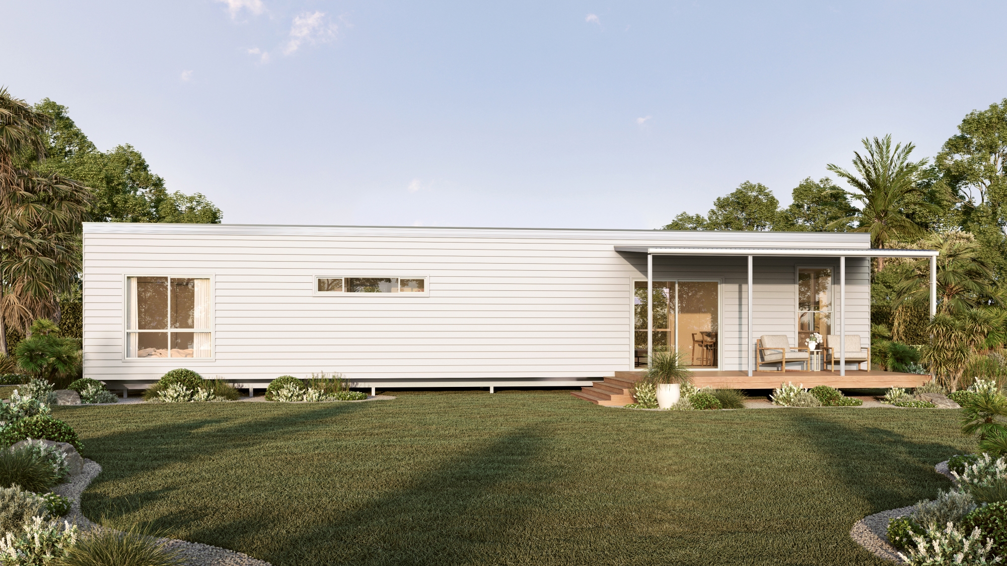Photorealistic 3D render of single-storey weatherboard home in Kingaroy