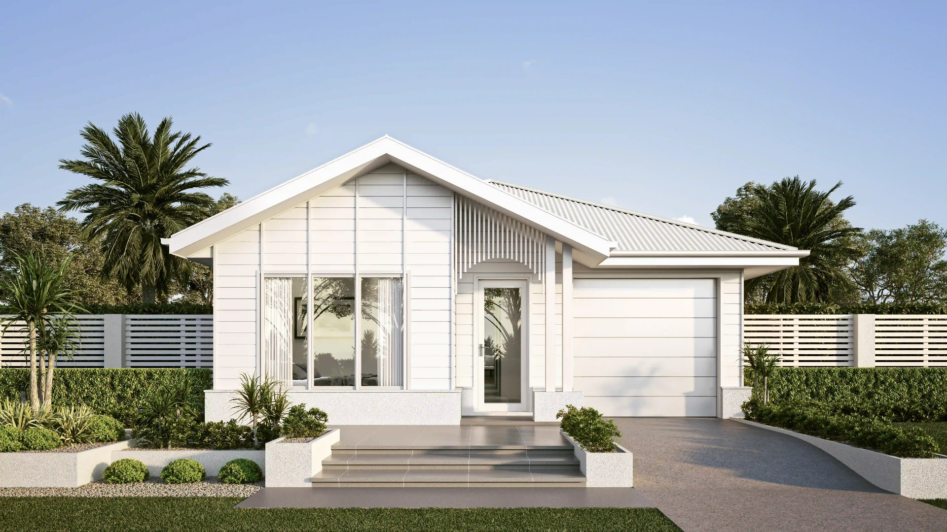Photorealistic 3D render of a residential house