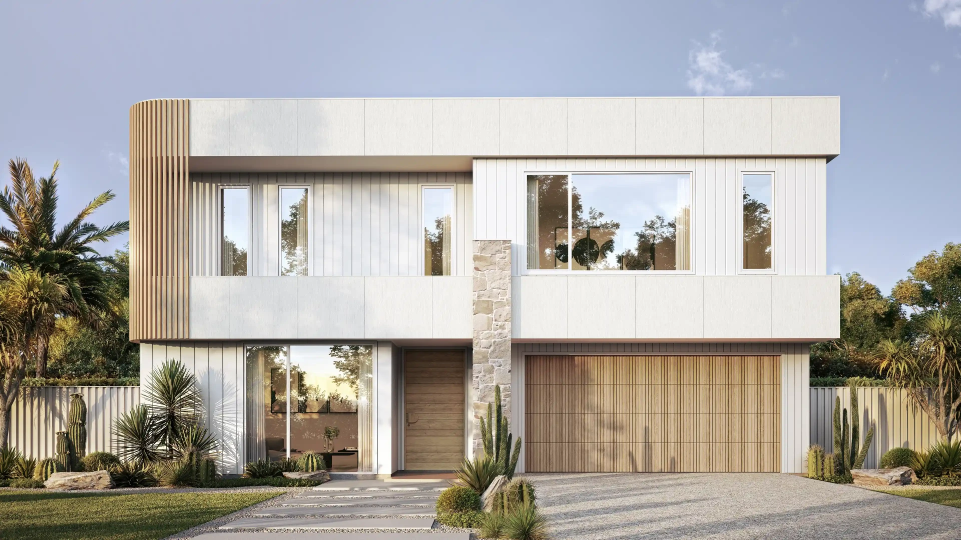 3D render of a modular home