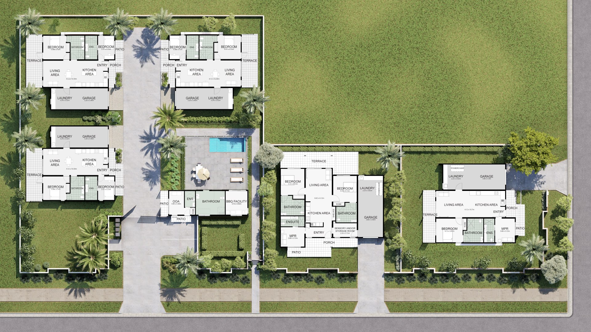 Site Plan with Floor Plans